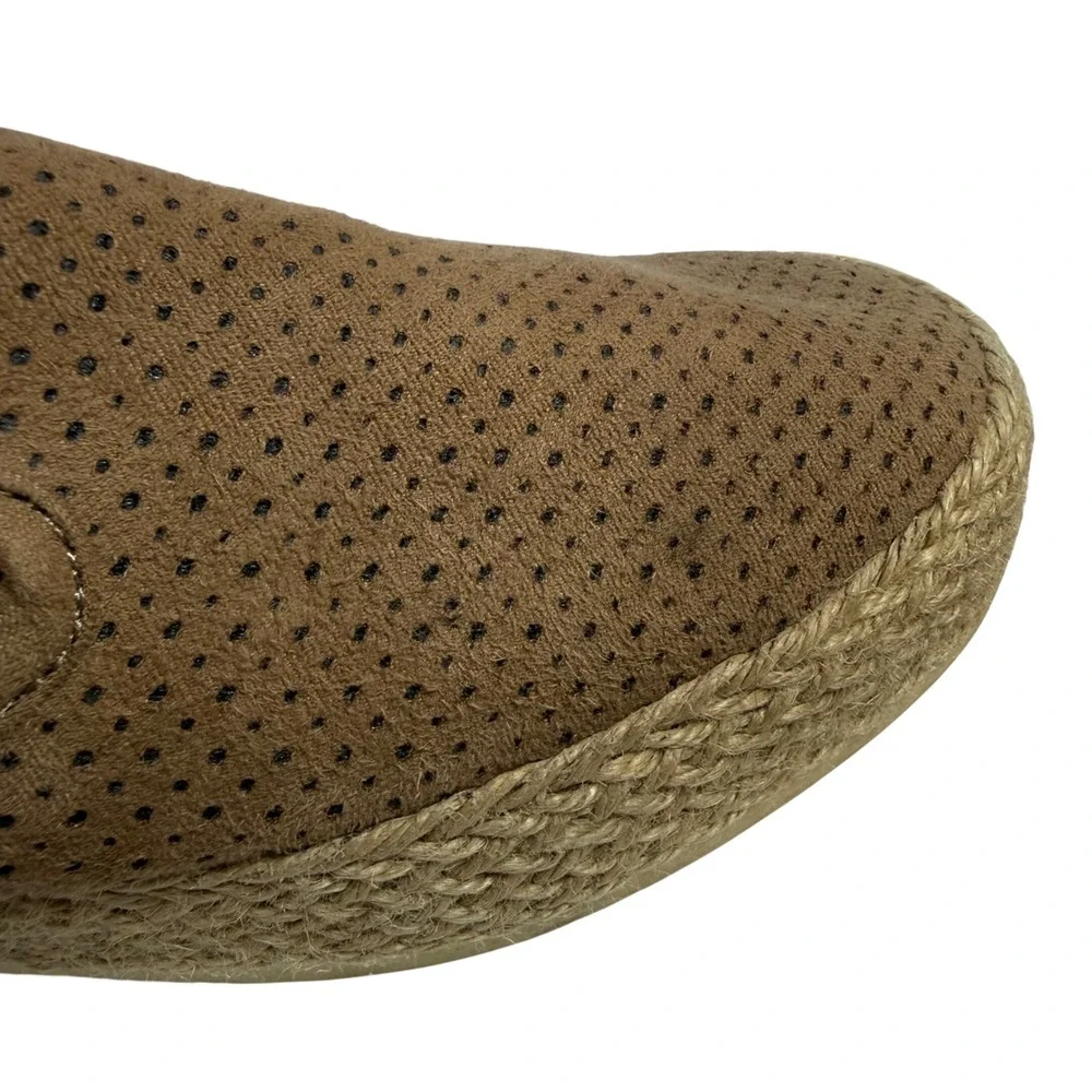 Esprit Nadeen Womens 8M Brown Perforated Espadrille‎ Slip On Sneakers